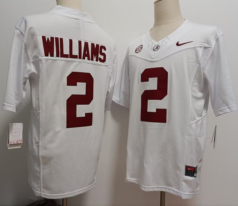 Men NCAA ALABAMA CRIMSON TIDE #2 Williams white 2024 nike jersey->ncaa teams->NCAA Jersey